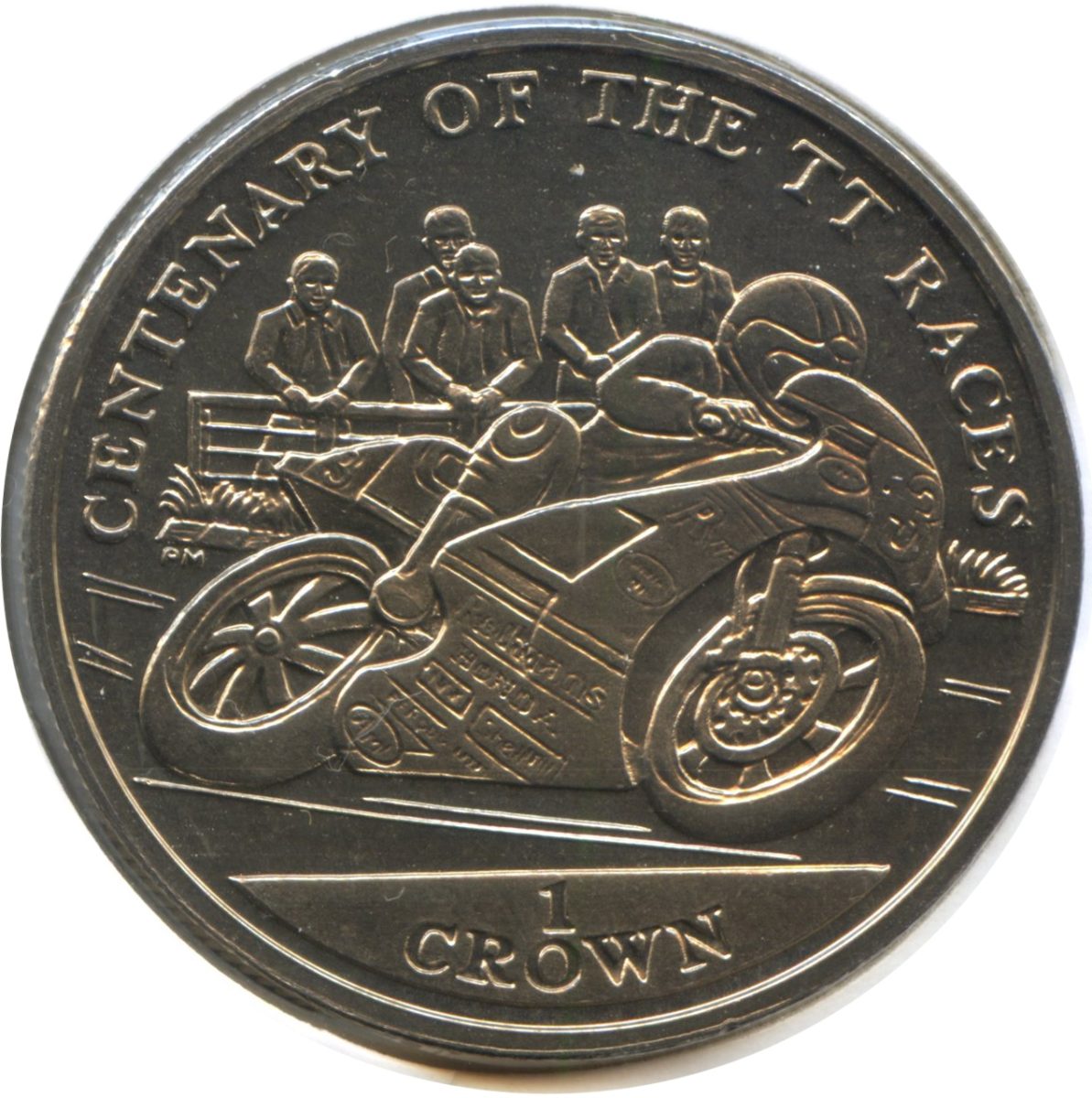 Isle of Man 1 Crown - Elizabeth II Tourist Trophy centennial reverse