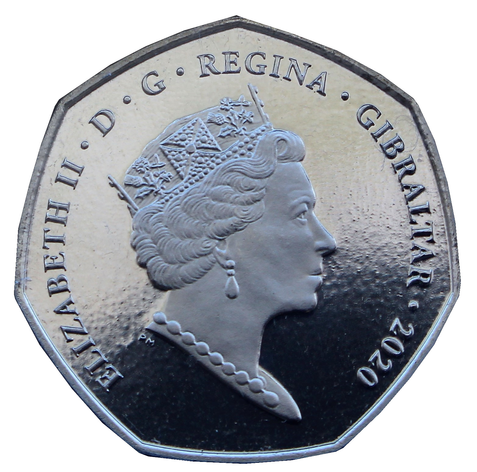 Gibraltar 50 Pence - Elizabeth II VE-Day obverse