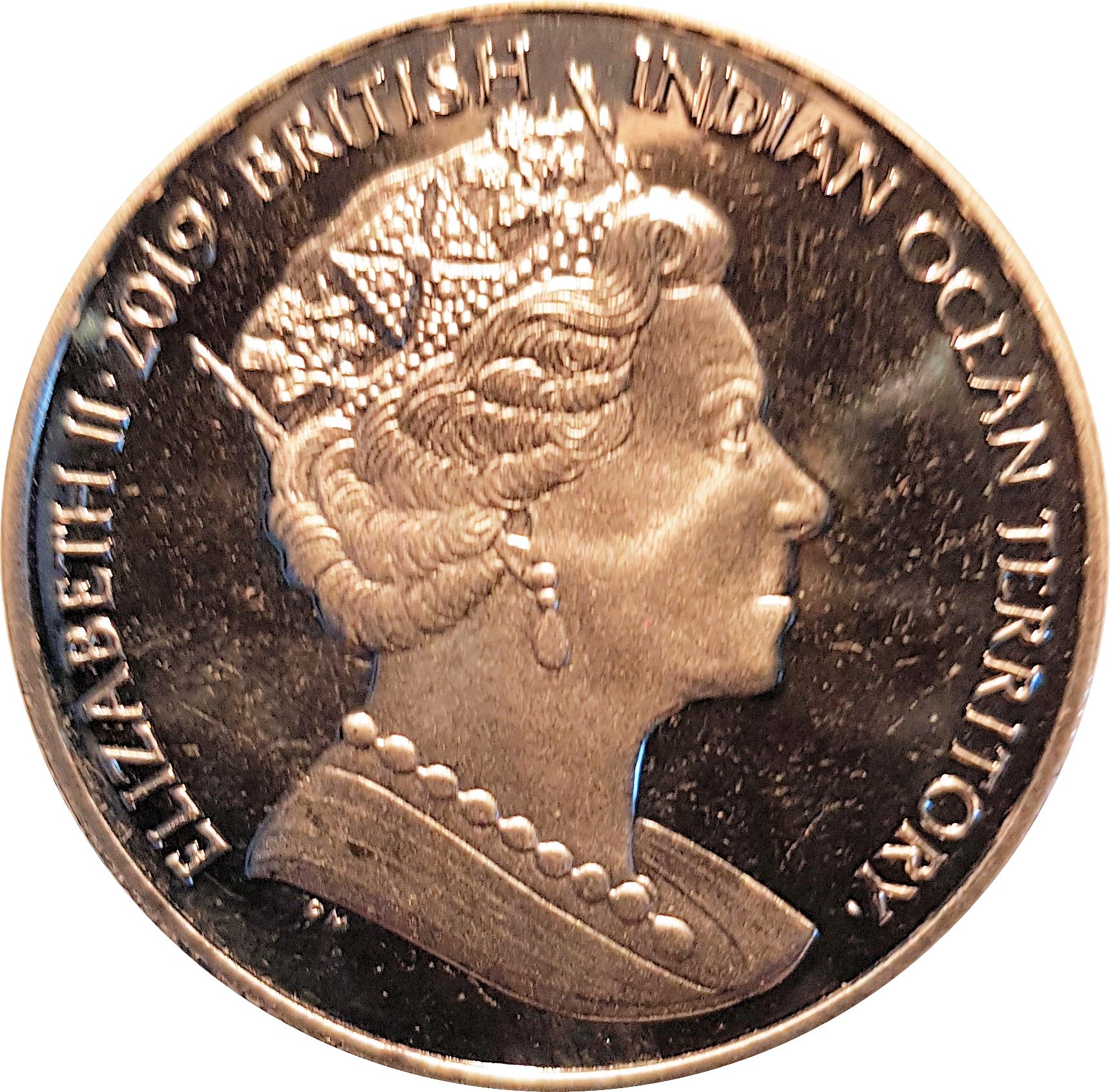 British Indian Ocean Territory 2 Pounds - Elizabeth II Warrior and Dragon obverse
