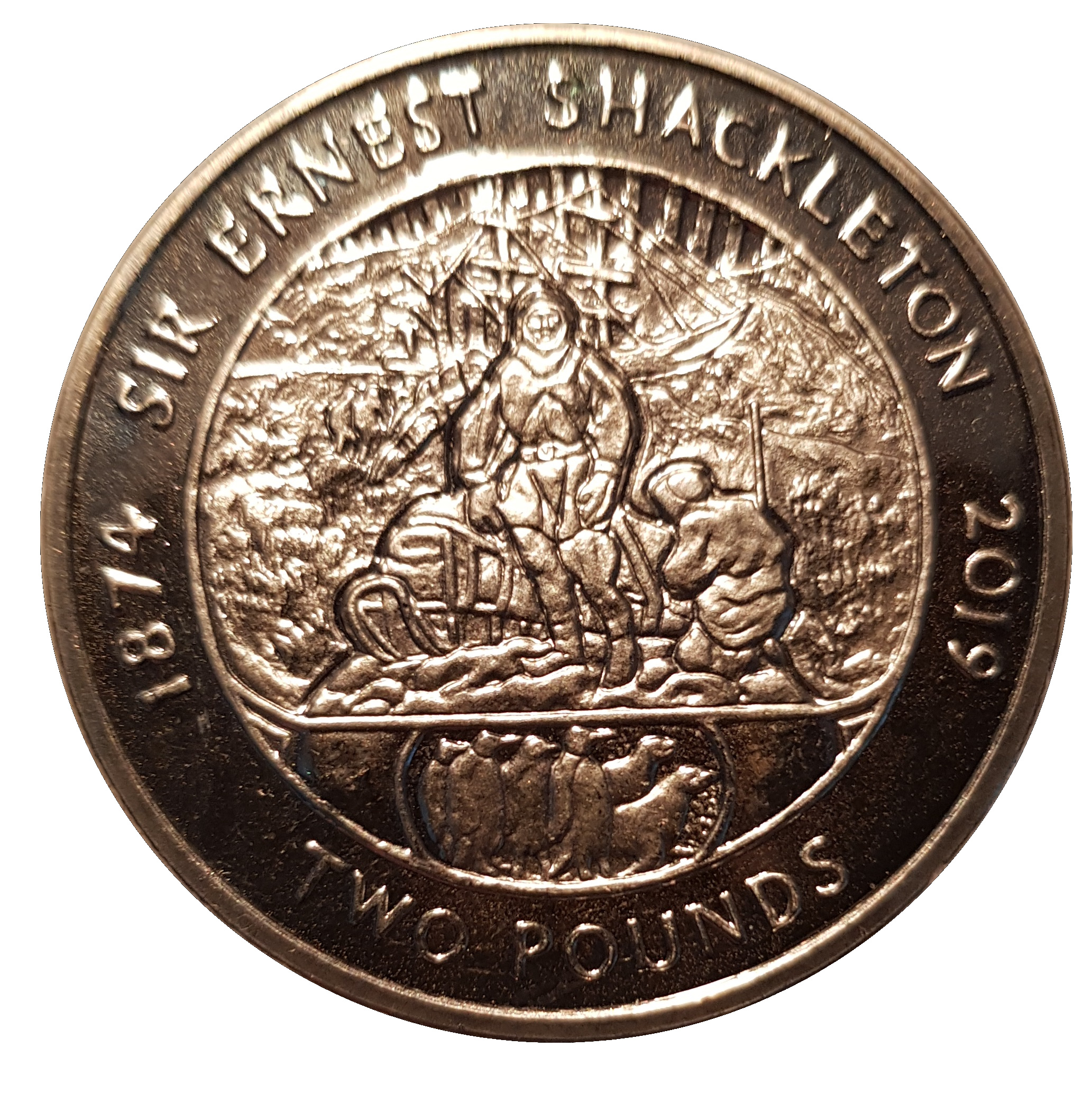 South Georgia and the South Sandwich Islands 2 Pounds - Elizabeth II Sir Ernest Shackleton