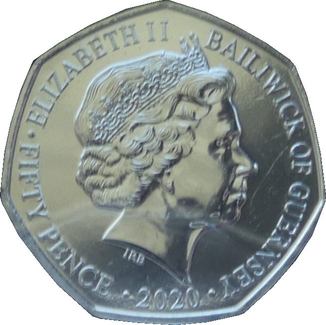 Guernsey 50 Pence - Elizabeth II Liberation of Guernsey obverse