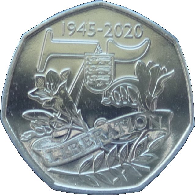 Guernsey 50 Pence - Elizabeth II Liberation of Guernsey reverse