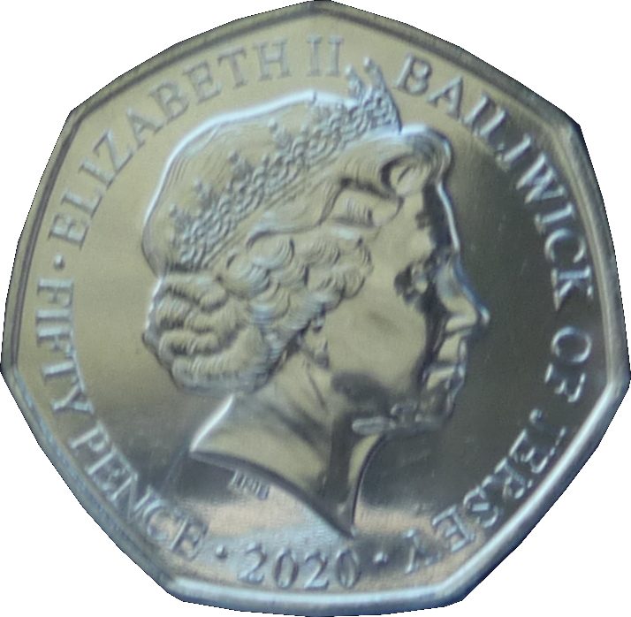Jersey 50 Pence Elizabeth II Liberation of Jersey obverse