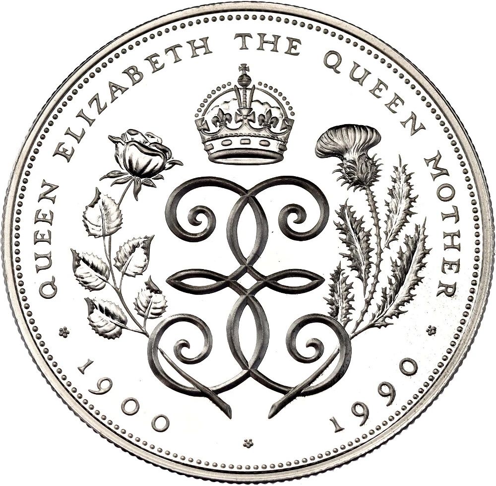 Falkland Islands 5 Pounds - Elizabeth II The Queen Mother's 90th Birthday