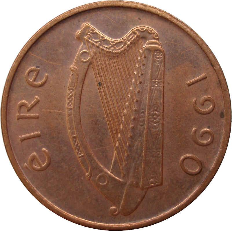 Ireland 1 Penny magnetic obverse