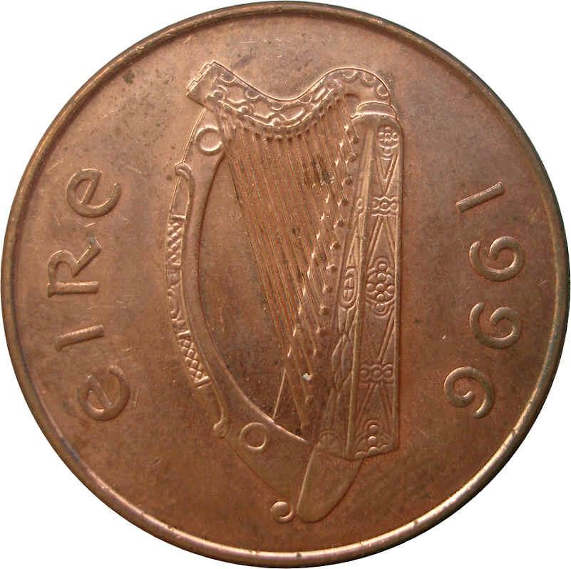 Ireland 2 Pence magnetic obverse