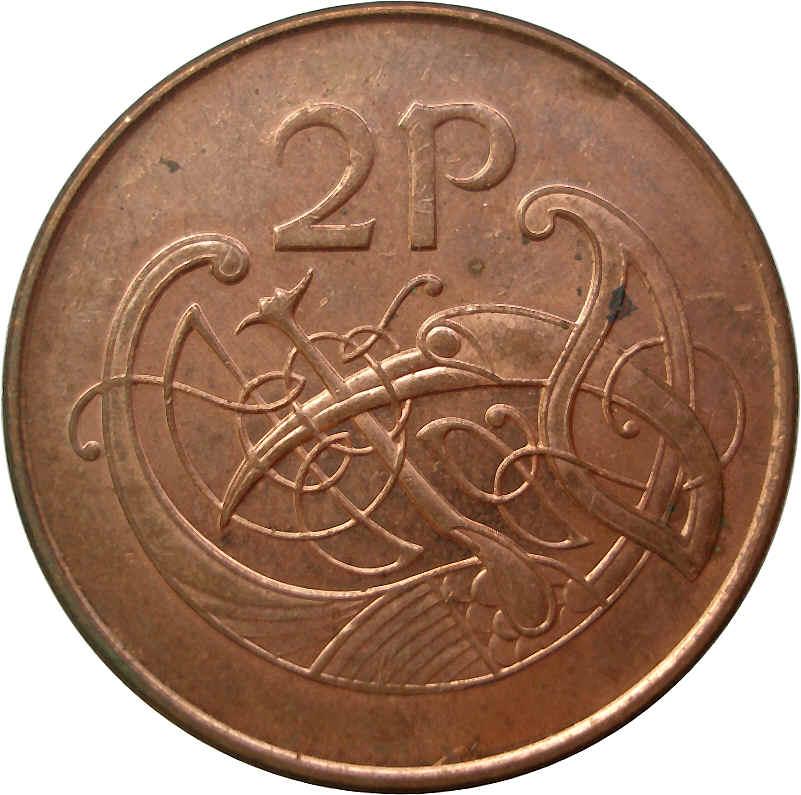 Ireland 2 Pence magnetic reverse