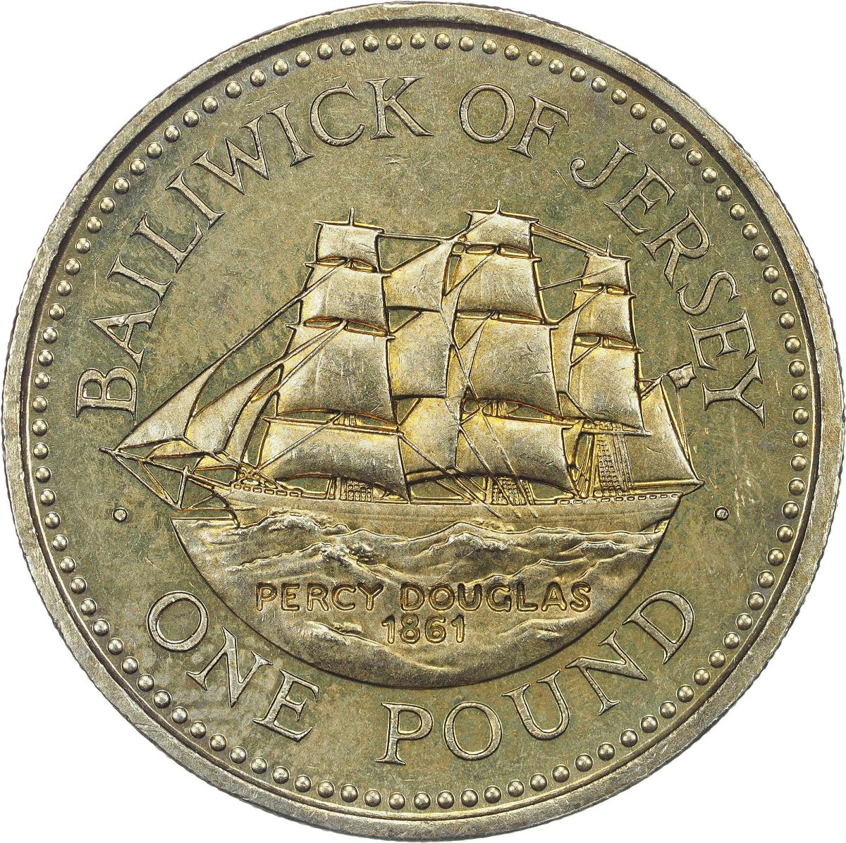 Jersey 1 Pound - Elizabeth II Clipper, Percy Douglas