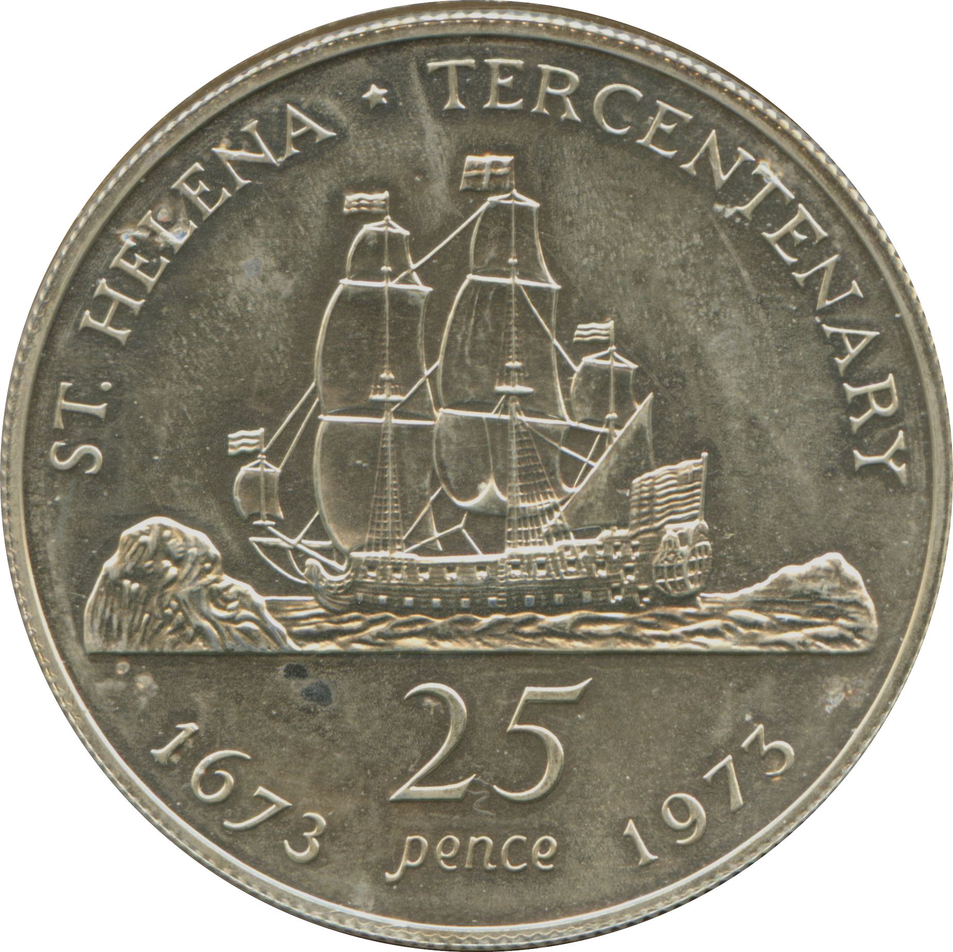 Saint Helena 25 Pence - Elizabeth II Tercentenary of Restored British Rule, Silver Proof
