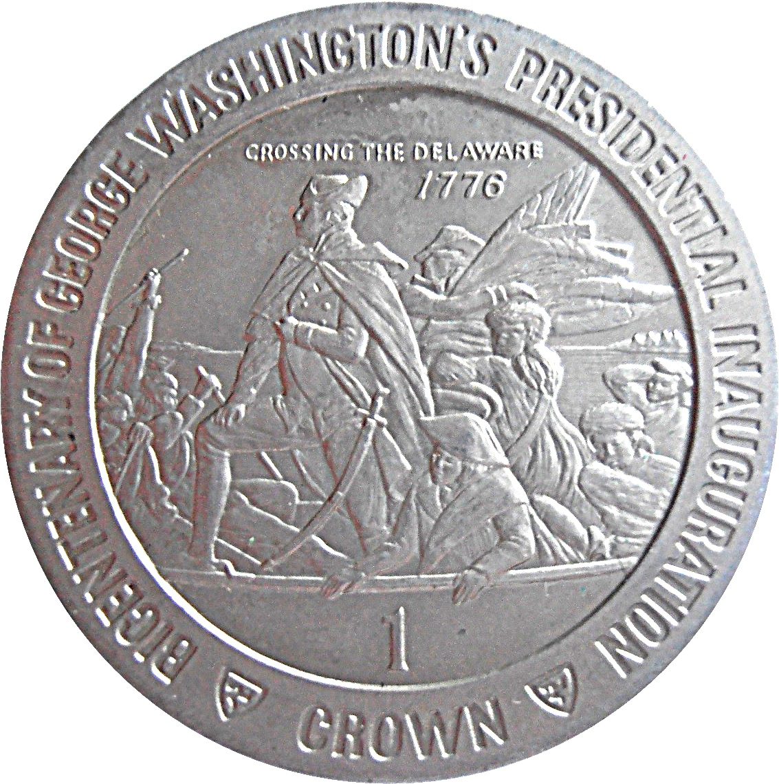 Isle of Man 1 Crown - Elizabeth II George Washington