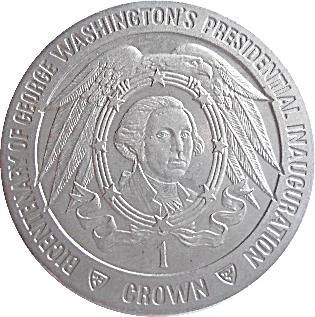 Isle of Man 1 Crown - Elizabeth II George Washington