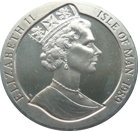 Isle of Man 1 Crown - Elizabeth II George Washington obverse