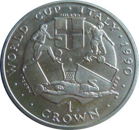 Isle of Man 1 Crown - Elizabeth II World Cup - Italy