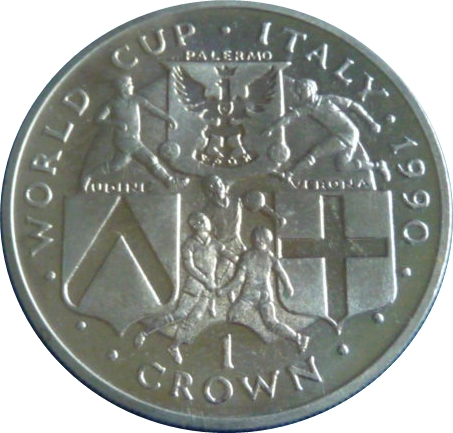 Isle of Man 1 Crown - Elizabeth II World Cup - Italy