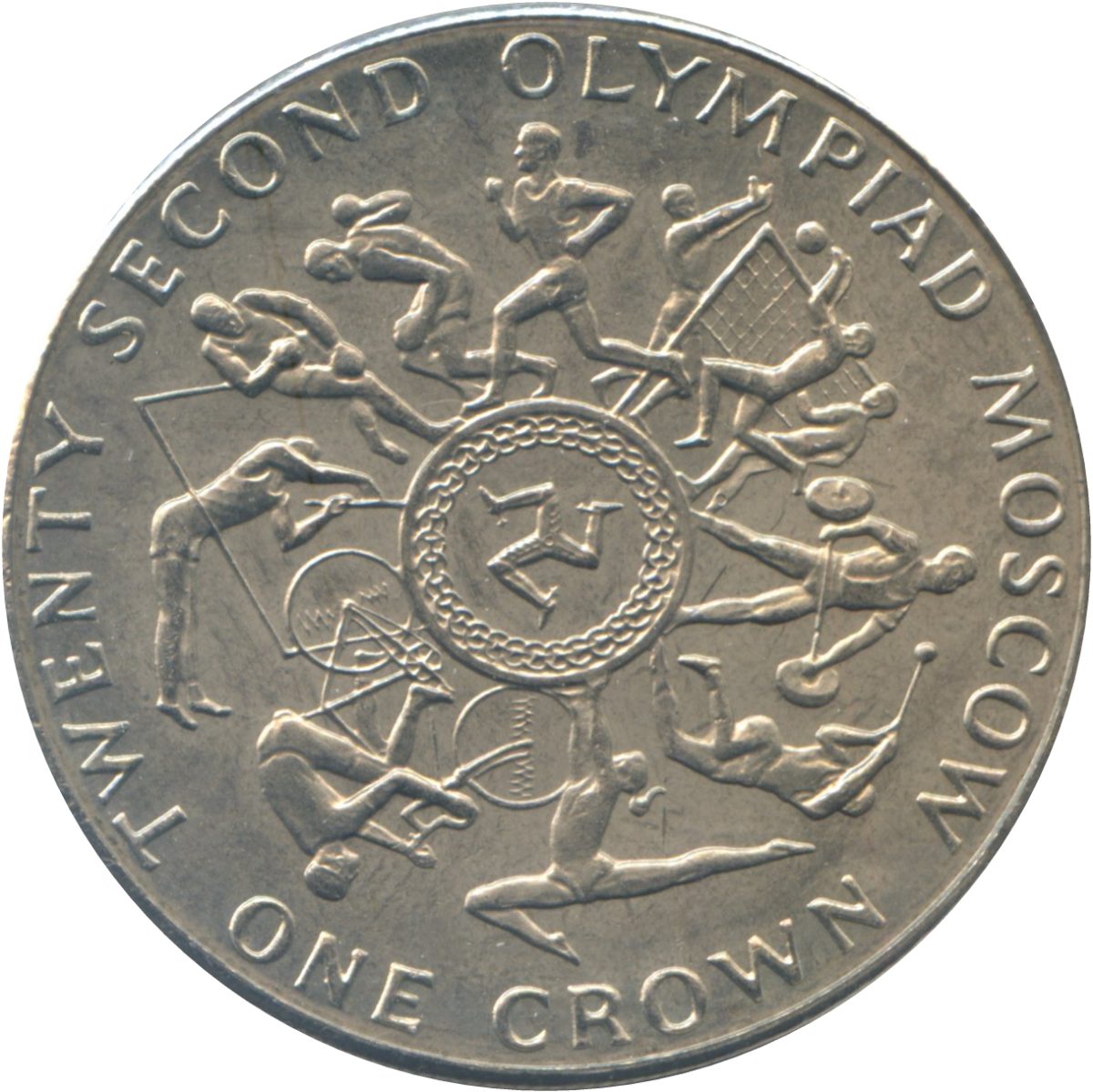 Isle of Man 1 Crown - Elizabeth II Olympics reverse