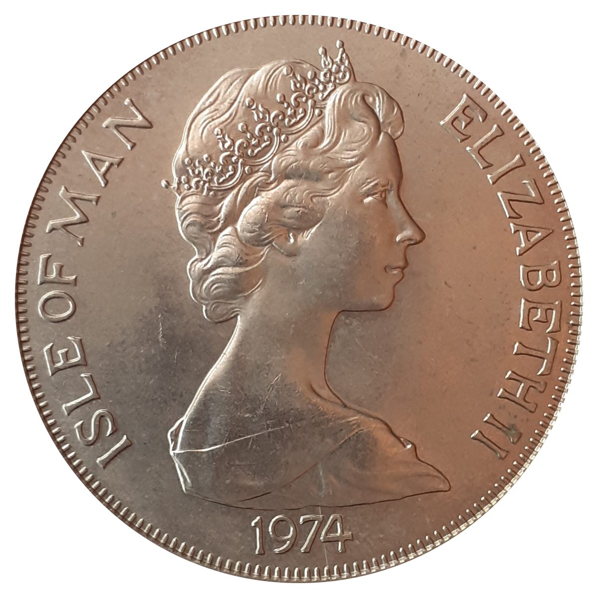 Isle of Man 1 Crown - Elizabeth II Winston Churchill obverse