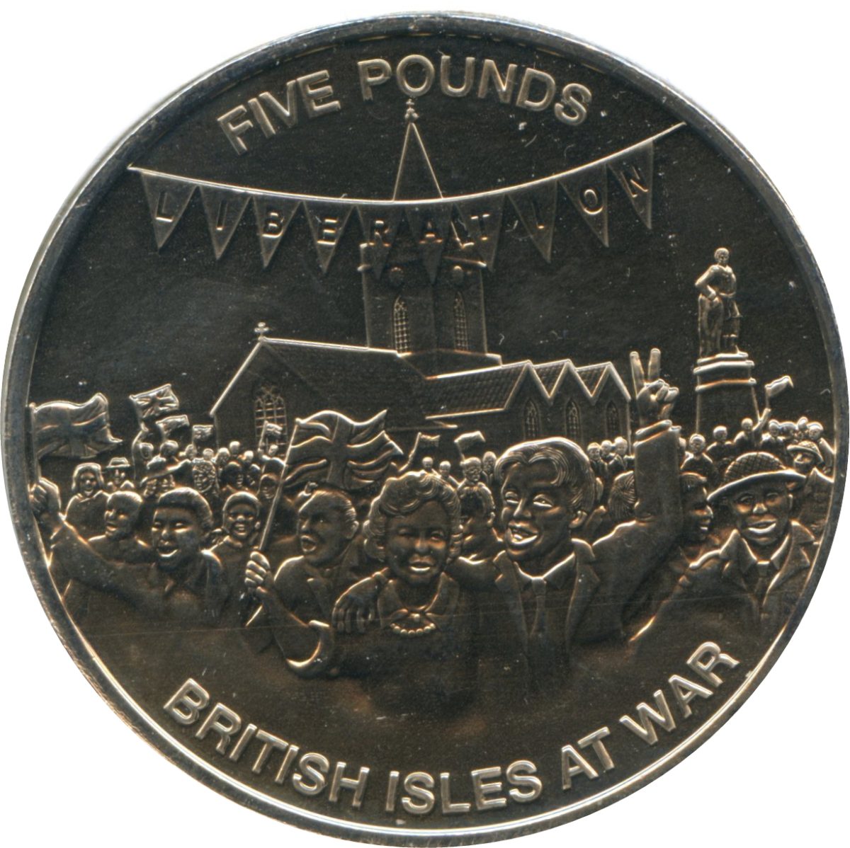 Guernsey 5 Pounds - Elizabeth II Liberation of Guernsey reverse