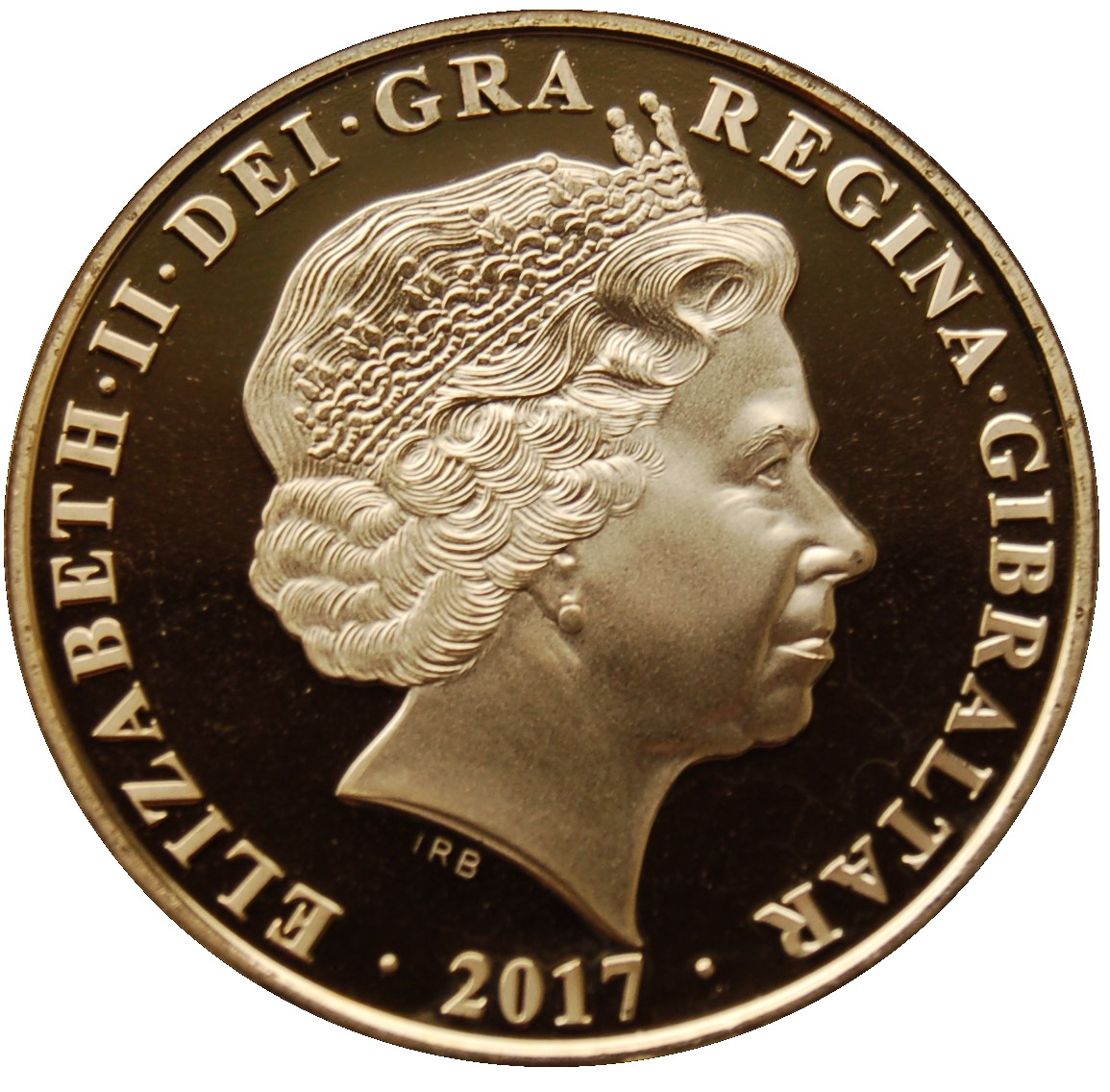 Gibraltar 1 Crown - Elizabeth II Prince Charles; Gold Plated obverse