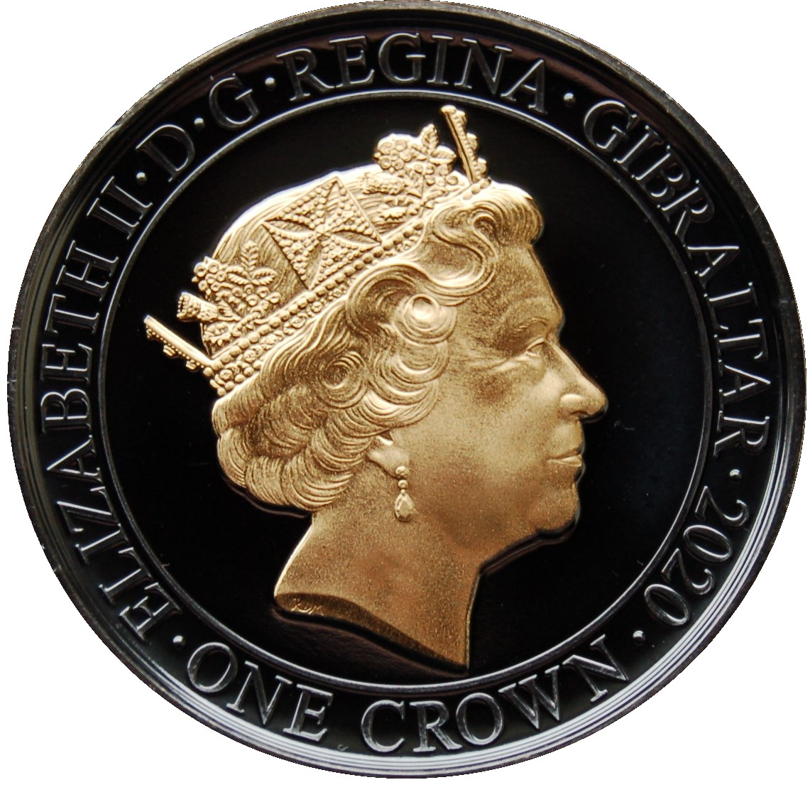 Gibraltar 1 Crown - Elizabeth II Sir Winston Churchill; Blood, Toil, Tears and Sweat obverse
