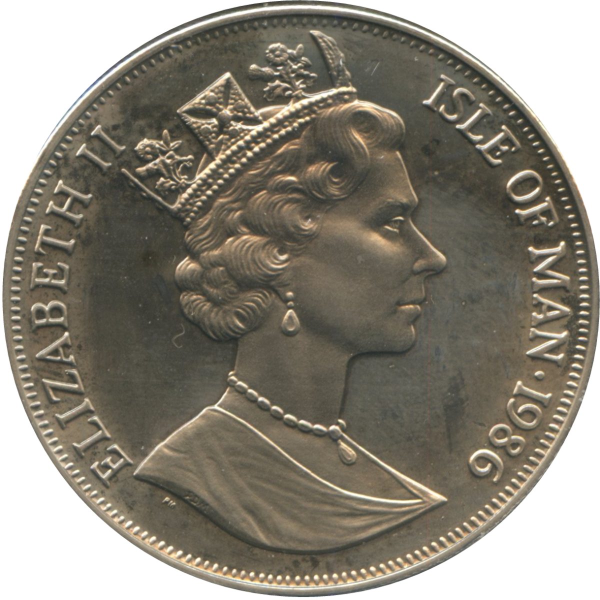 Isle of Man 1 Crown - Elizabeth II World Cup Mexico - Player Scoring; Silver Plated Proof obverse