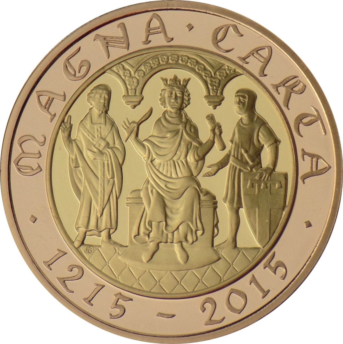 2 Pounds - Elizabeth II 4th portrait; Magna Carta Gold Proof obverse