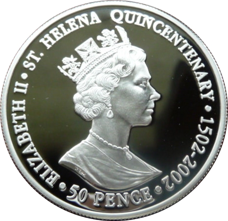 Saint Helena 50 Pence - Elizabeth II Royal Visit; Silver obverse