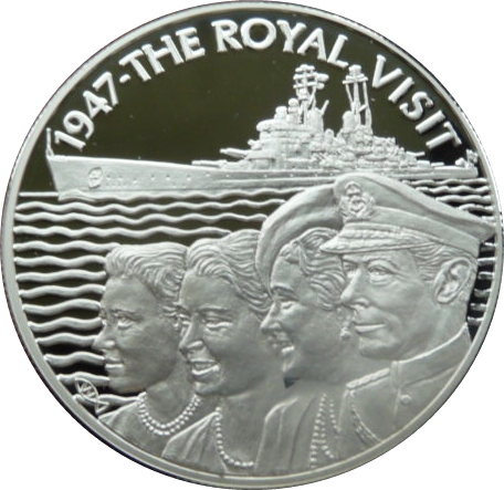 Saint Helena 50 Pence - Elizabeth II Royal Visit; Silver reverse