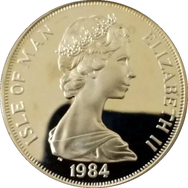 Isle of Man 1 Crown - Elizabeth II Athletics; Silver obverse