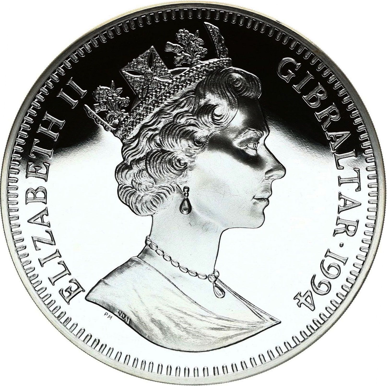 Gibraltar 70 ECUs - Elizabeth II Eurotunnel Opening obverse