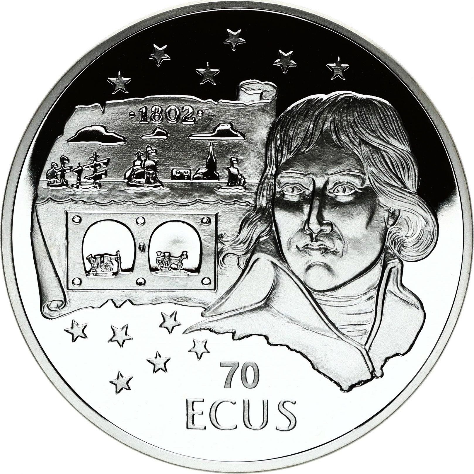Gibraltar 70 ECUs - Elizabeth II Eurotunnel Opening