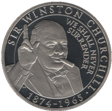 Gibraltar ½ Crown - Elizabeth II Sir Winston Churchill reverse