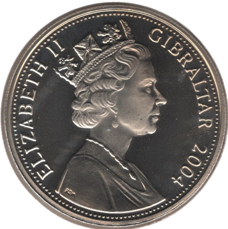 Gibraltar 1 Crown - Elizabeth II Battle of Britain obverse