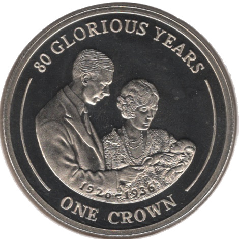 Gibraltar 1 Crown - Elizabeth II 80 Glorious Years 1926-1936