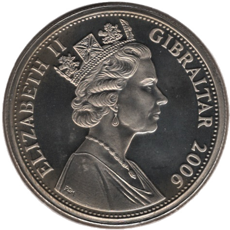 Gibraltar 1 Crown - Elizabeth II 80 Glorious Years 1937-1946 obverse