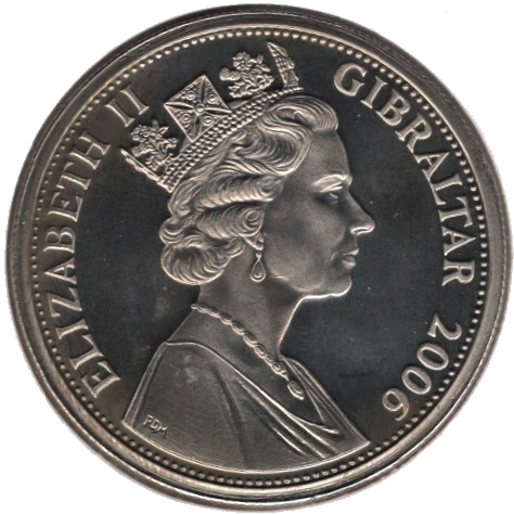 Gibraltar 1 Crown - Elizabeth II 80 Glorious Years 1947-1956 obverse