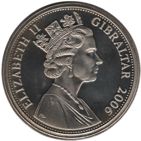 Gibraltar 1 Crown - Elizabeth II 80 Glorious Years 1957-1966 obverse