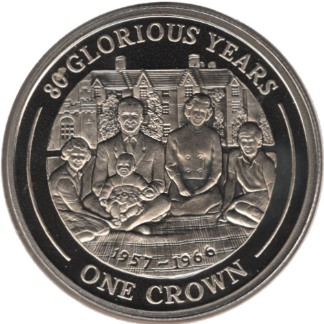 Gibraltar 1 Crown - Elizabeth II 80 Glorious Years 1957-1966