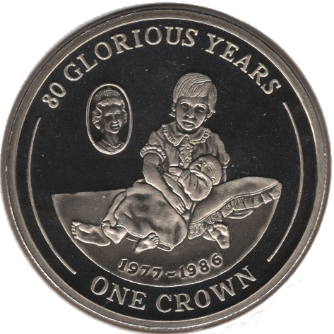 Gibraltar 1 Crown - Elizabeth II 80 Glorious Years 1977-1986