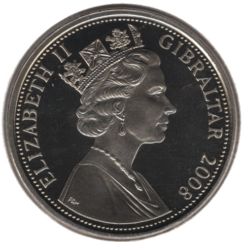Gibraltar 1 Crown - Elizabeth II Battle of Hastings obverse