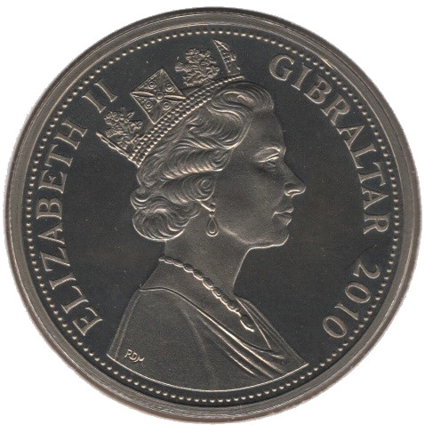 Gibraltar 1 Crown - Elizabeth II Evacuations obverse