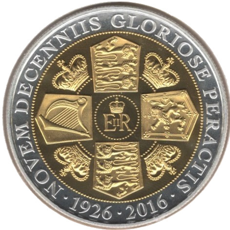 Gibraltar 1 Crown - Elizabeth II 90th Birthday - 2nd Effigy