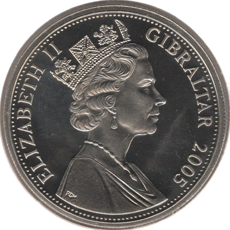 Gibraltar 1 Crown - Elizabeth II Tracking the Opponent obverse