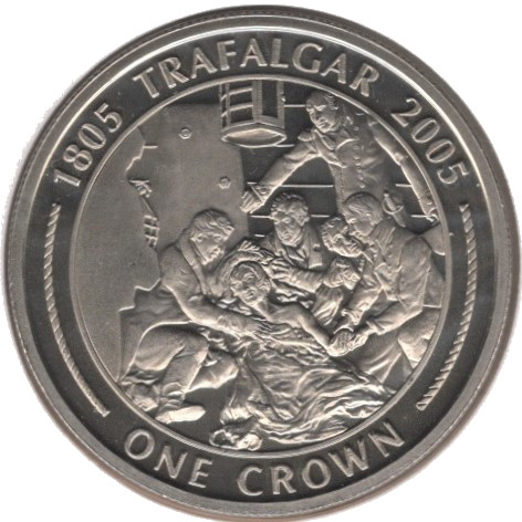Gibraltar 1 Crown - Elizabeth II Death of Horatio Nelson