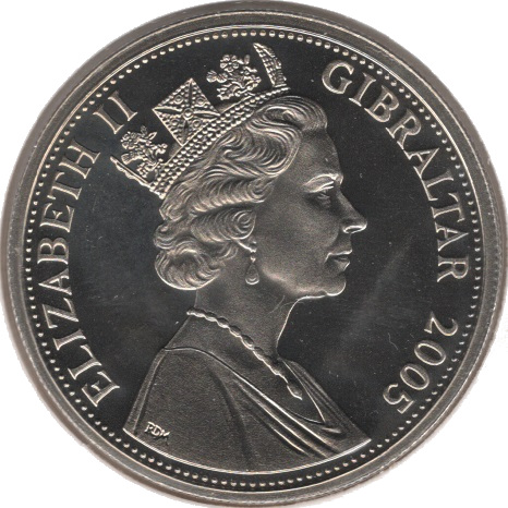 Gibraltar 1 Crown - Elizabeth II Battle of the Nile obverse