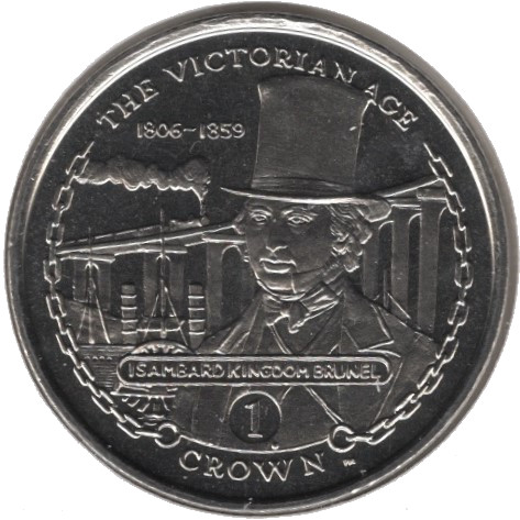 Gibraltar 1 Crown - Elizabeth II Isambard Brunel reverse