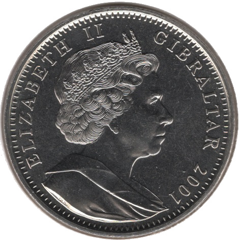 Gibraltar 1 Crown - Elizabeth II Accession to the throne obverse