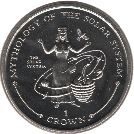 Gibraltar 1 Crown - Elizabeth II The Solar System reverse