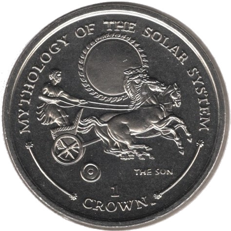 Gibraltar 1 Crown - Elizabeth II The Sun reverse