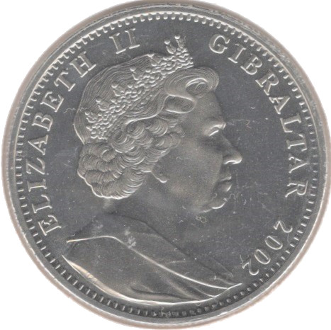 Gibraltar 1 Crown - Elizabeth II Peter Rabbit - 100 Years, coloured version obverse