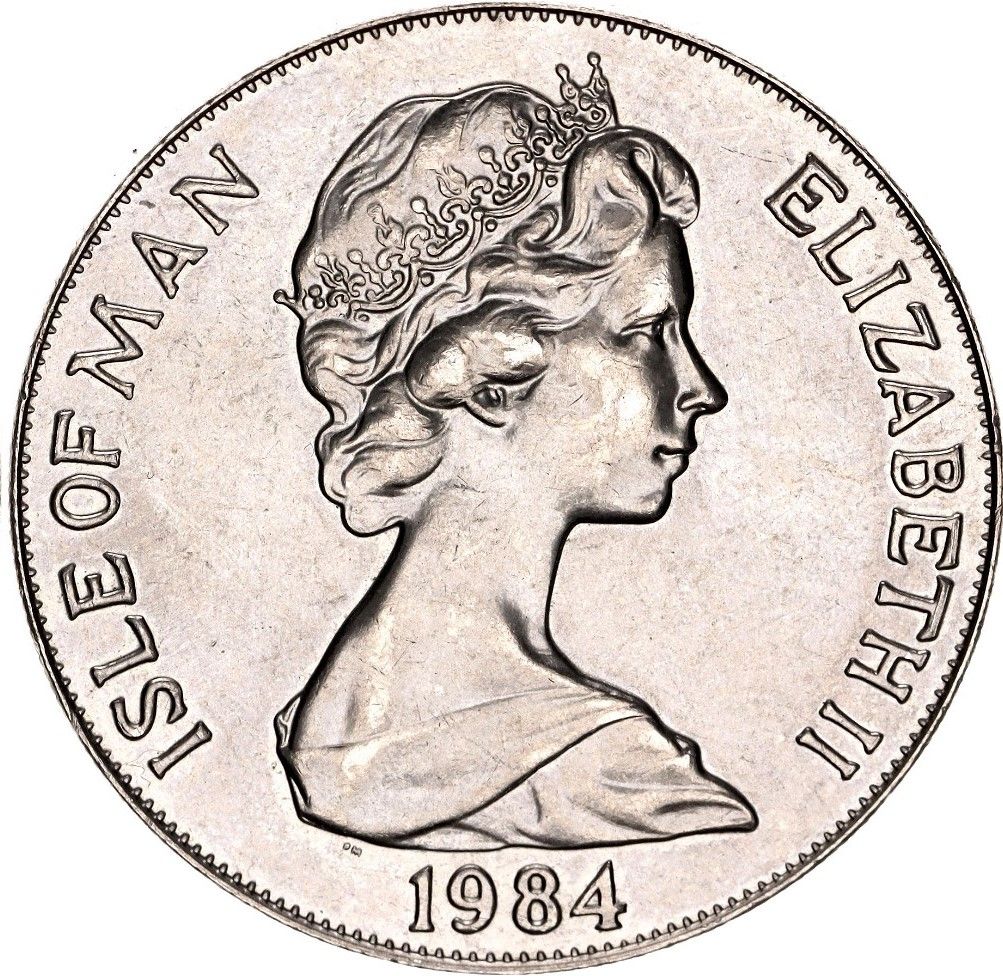Isle of Man 1 Crown - Elizabeth II Gymnastics obverse